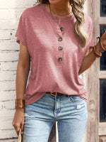 Uni-Bluse mit Knöpfen – Alix Uni-Bluse mit Knöpfen – Alix Louise Perrin Rosa S 