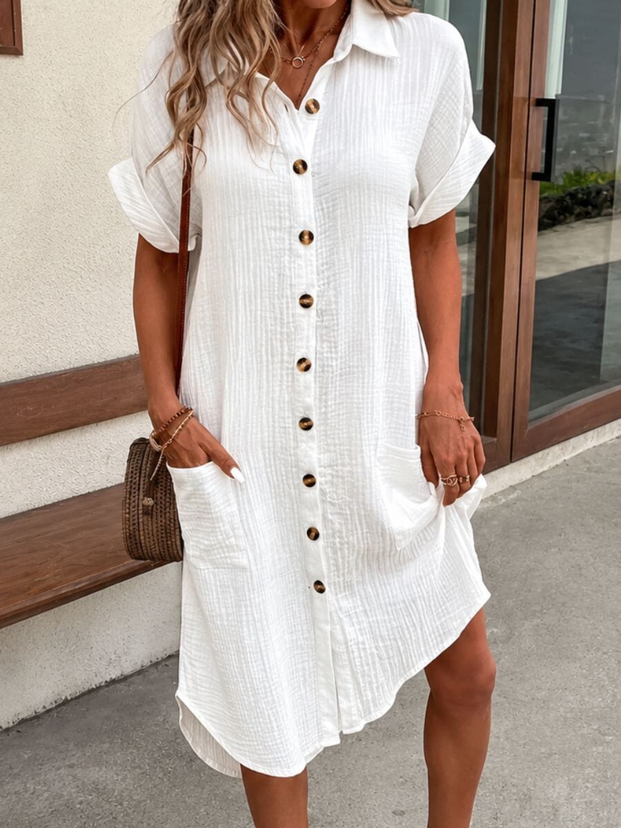 Luftiges Sommer-Hemdkleid - Margaux Luftiges Sommer-Hemdkleid - Margaux Louise Perrin Weiß S 
