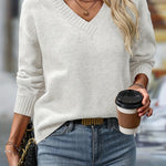V-Ausschnitt Pullover – Édith V-Ausschnitt Pullover – Édith Louise Perrin Weiß S 