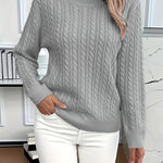 Gestrickter Zopf-Pullover – Manon Gestrickter Zopf-Pullover – Manon Louise Perrin Grau S 