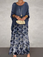 Langes Kleid Solène Langes Kleid Solène Louise Perrin Bleu imprimé S 