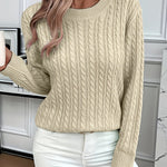 Gestrickter Zopf-Pullover – Manon Gestrickter Zopf-Pullover – Manon Louise Perrin Beige S 