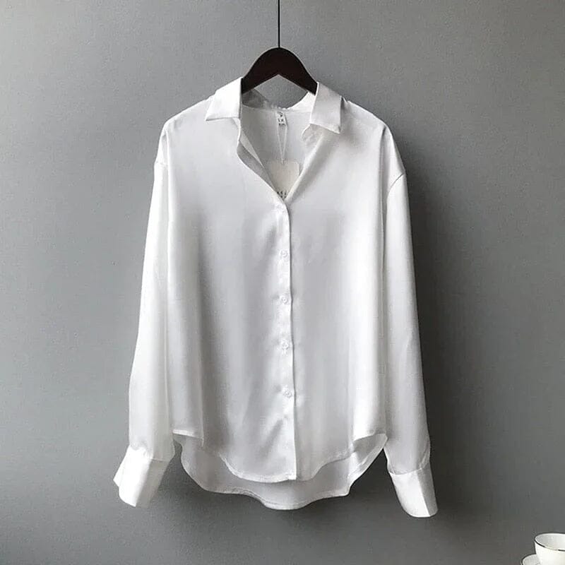 Satinbluse – Lauriane Satinbluse – Lauriane Louise Perrin Weiß S 