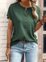 Uni-Bluse mit Knöpfen – Alix Uni-Bluse mit Knöpfen – Alix Louise Perrin Grün S 