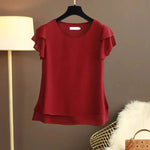 Leichte Volantbluse – Mirela Leichte Volantbluse – Mirela Louise Perrin Bordeauxrot S 