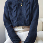 Gestrickter Zopfpullover – Brigitte Gestrickter Zopfpullover – Brigitte Louise Perrin Marineblau S 