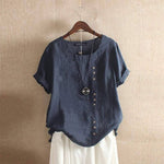 Einfarbige Asymmetrische Bluse – Nadine Einfarbige Asymmetrische Bluse – Nadine Louise Perrin Marineblau S 