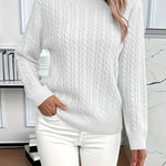Gestrickter Zopf-Pullover – Manon Gestrickter Zopf-Pullover – Manon Louise Perrin Weiß S 