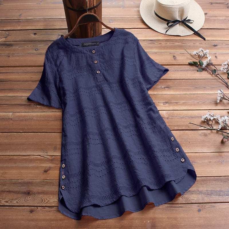 Strukturierte Bluse mit Knöpfen – Maia Strukturierte Bluse mit Knöpfen – Maia Louise Perrin Marineblau S 