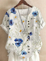 Bluse mit Blumenmuster – Nadège Bluse mit Blumenmuster – Nadège Louise Perrin Blanc à Fleurs Bleues S 