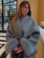 Jacke mit Gürtel – Mireille Jacke mit Gürtel – Mireille Louise Perrin Grau S 