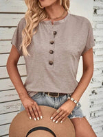 Uni-Bluse mit Knöpfen – Alix Uni-Bluse mit Knöpfen – Alix Louise Perrin Beige S 