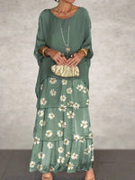 Langes Kleid Solène Langes Kleid Solène Louise Perrin Vert foncé imprimé S 