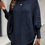 Geknöpfter Poncho – Sylvette Geknöpfter Poncho – Sylvette Louise Perrin Marineblau S 