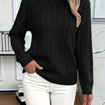 Gestrickter Zopf-Pullover – Manon Gestrickter Zopf-Pullover – Manon Louise Perrin Schwarz S 