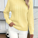 Gestrickter Zopf-Pullover – Manon Gestrickter Zopf-Pullover – Manon Louise Perrin Gelb S 