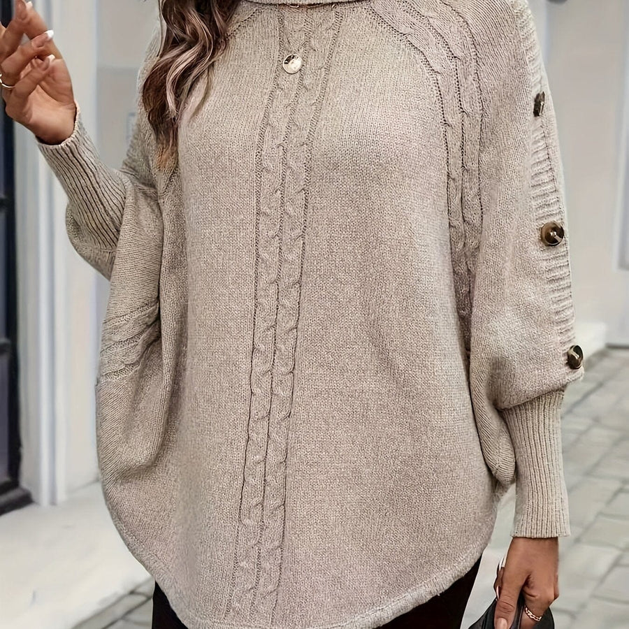 Geknöpfter Poncho – Sylvette Geknöpfter Poncho – Sylvette Louise Perrin Aprikose S 