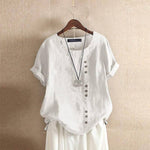 Einfarbige Asymmetrische Bluse – Nadine Einfarbige Asymmetrische Bluse – Nadine Louise Perrin Blanc Cassé S 