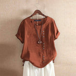 Einfarbige Asymmetrische Bluse – Nadine Einfarbige Asymmetrische Bluse – Nadine Louise Perrin Rostrot S 
